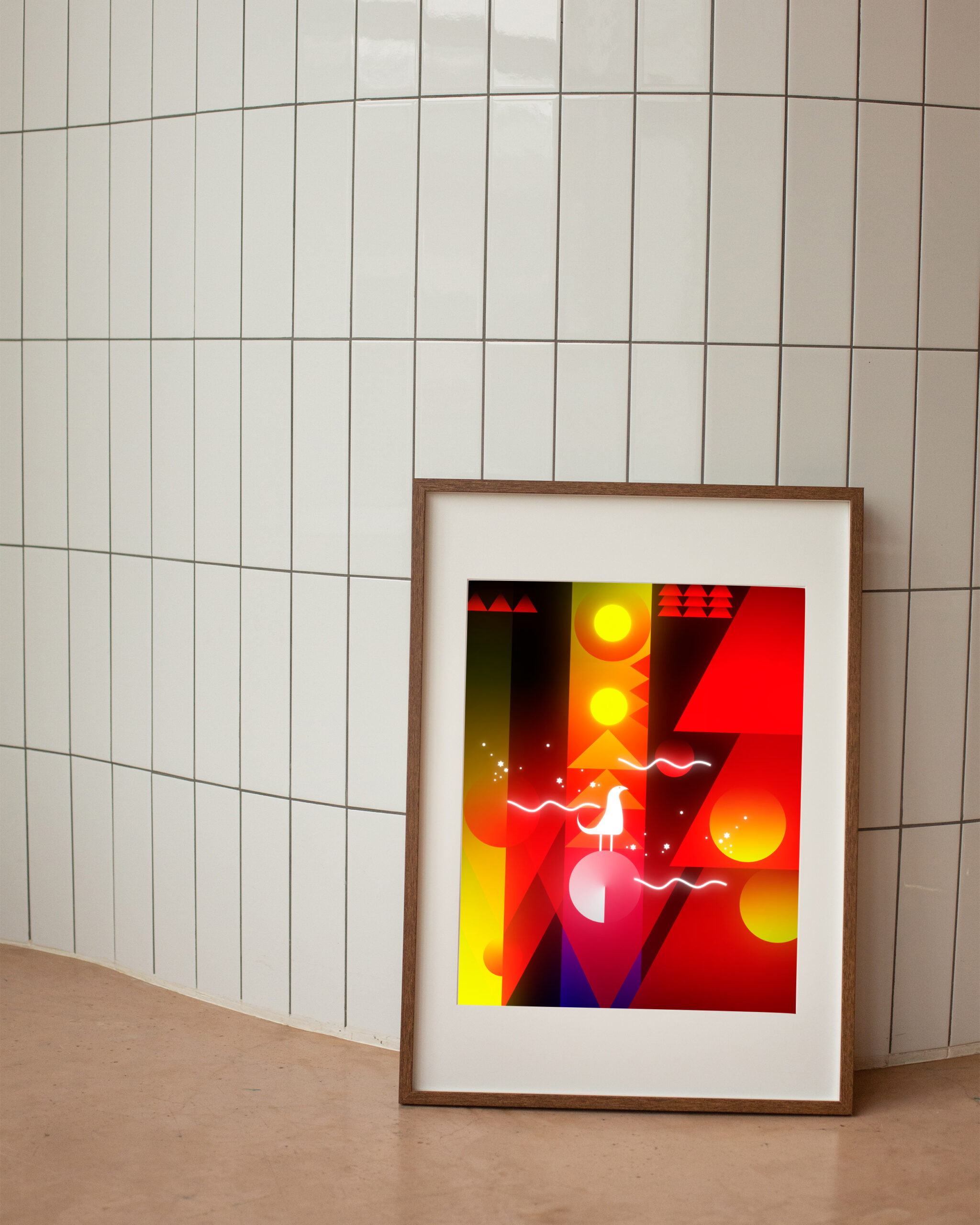 Bird On My Window framed wall art mockup 2 – OgruStudios digital art print