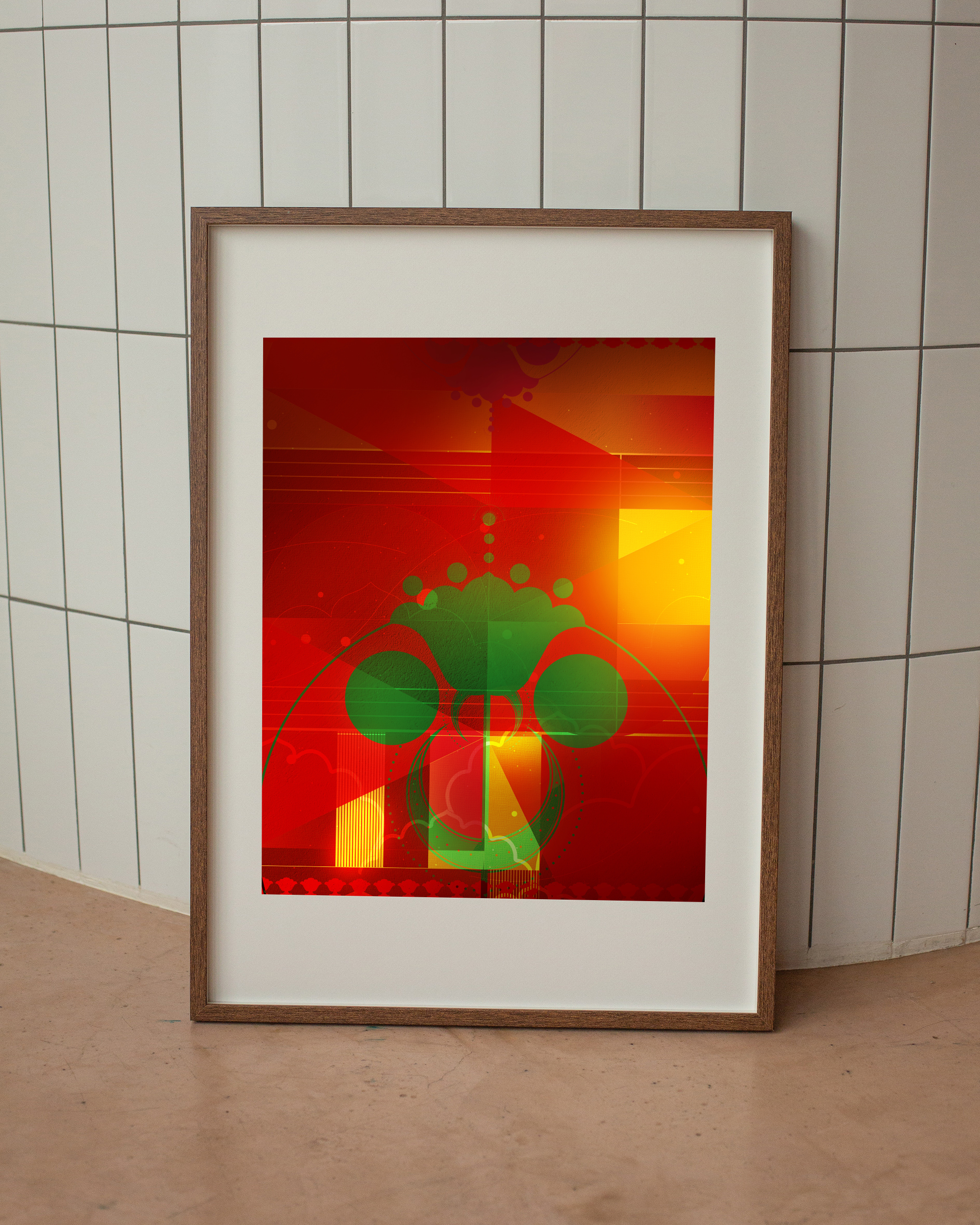 Cosmic Flower framed wall art mockup 4 – OgruStudios digital art print
