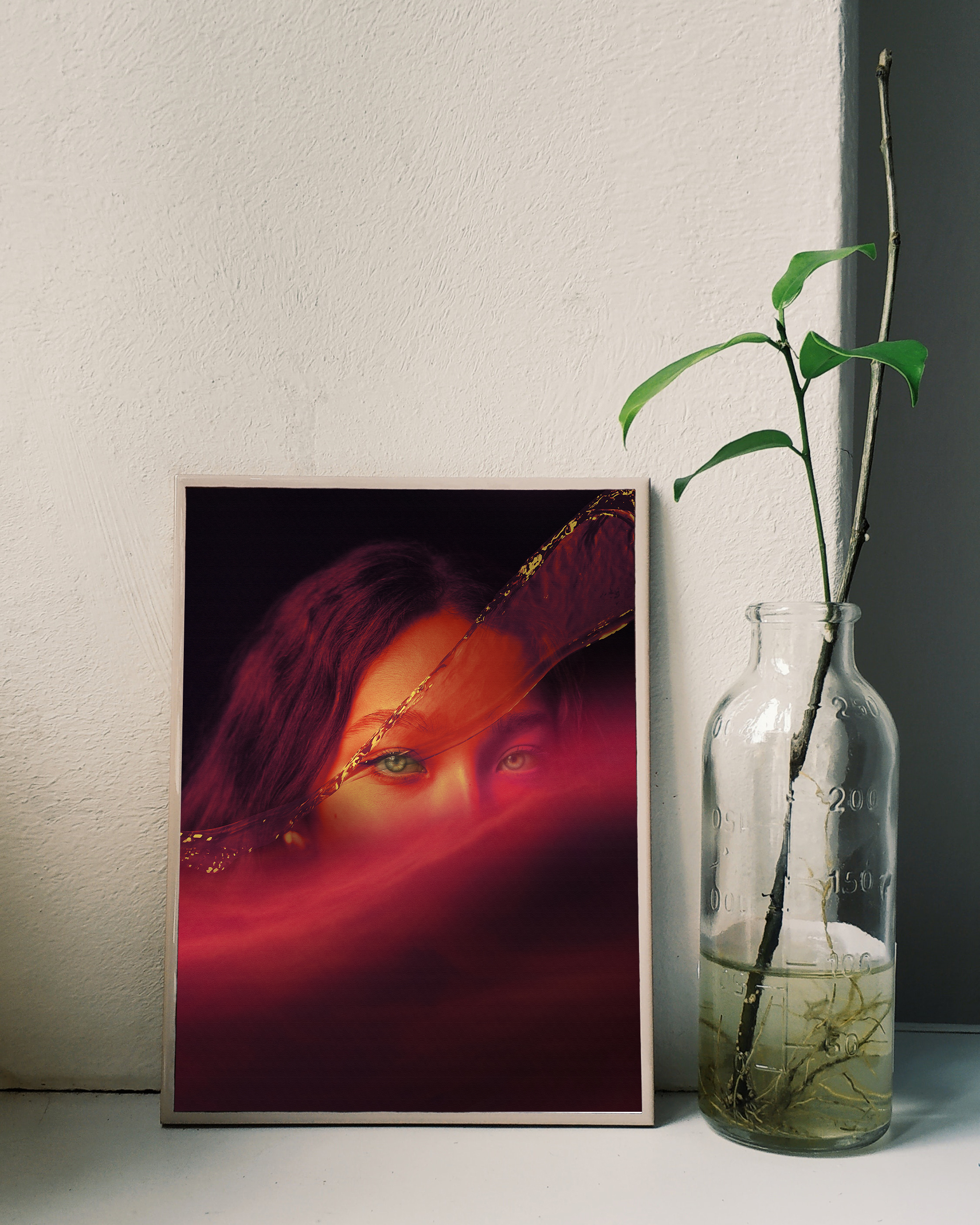 Elemental Beauty framed wall art mockup 2 – OgruStudios digital art print