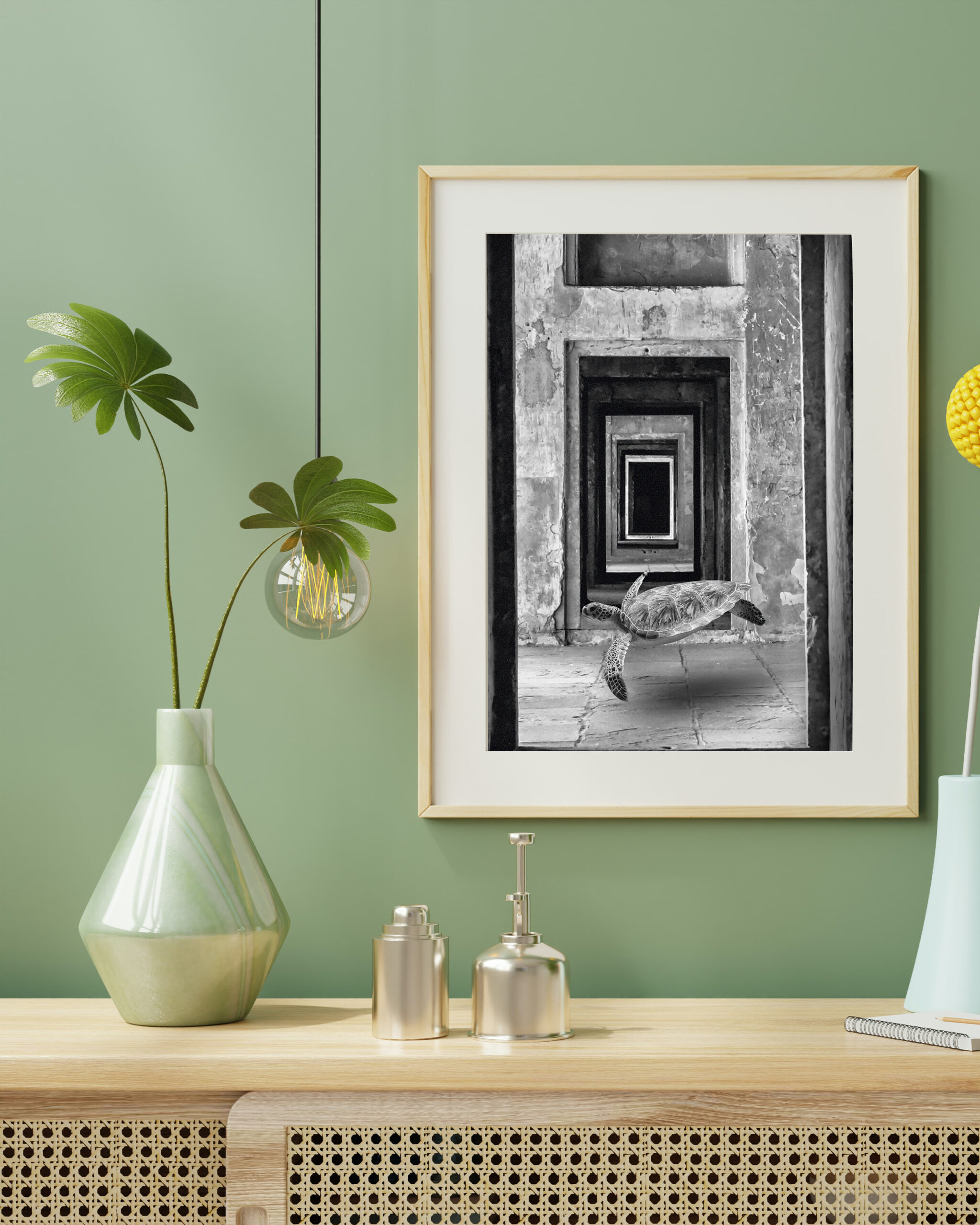 Heaven Swim framed wall art mockup 4 – OgruStudios digital art print
