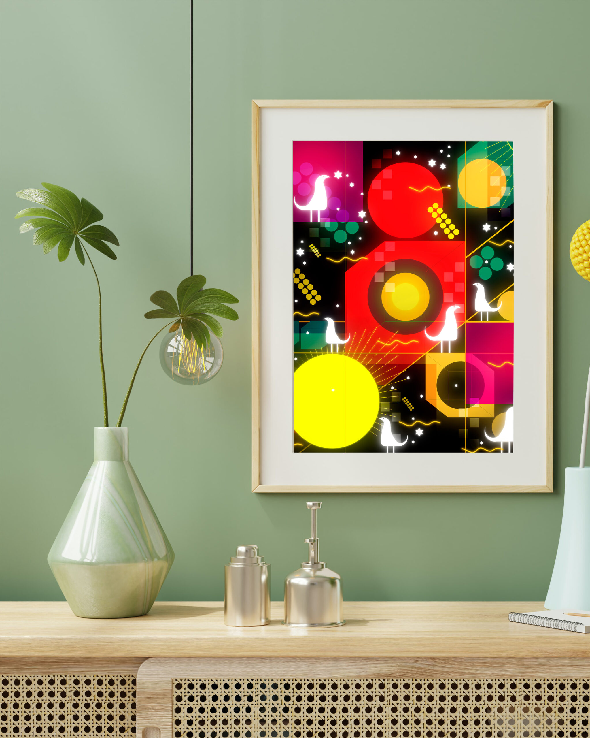 Nuclear Reactor framed wall art mockup 4 – OgruStudios digital art print