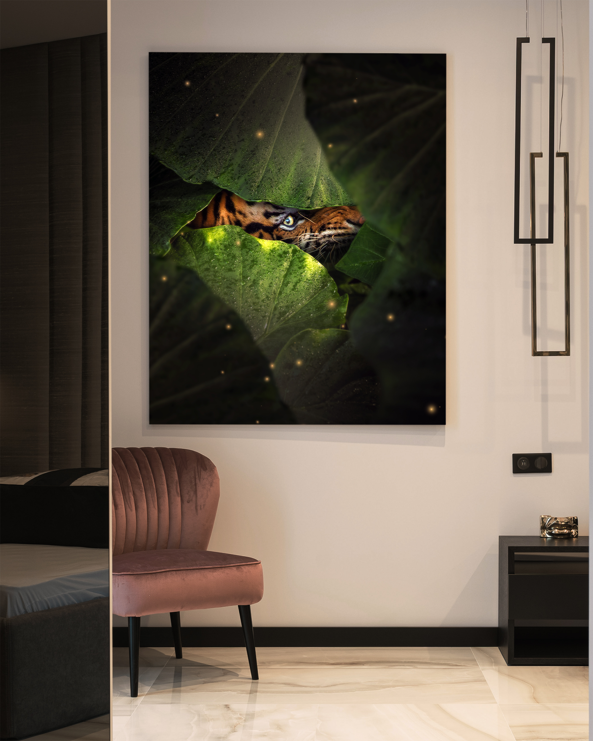 What the Jungle Hides framed wall art mockup 1 – OgruStudios digital art print