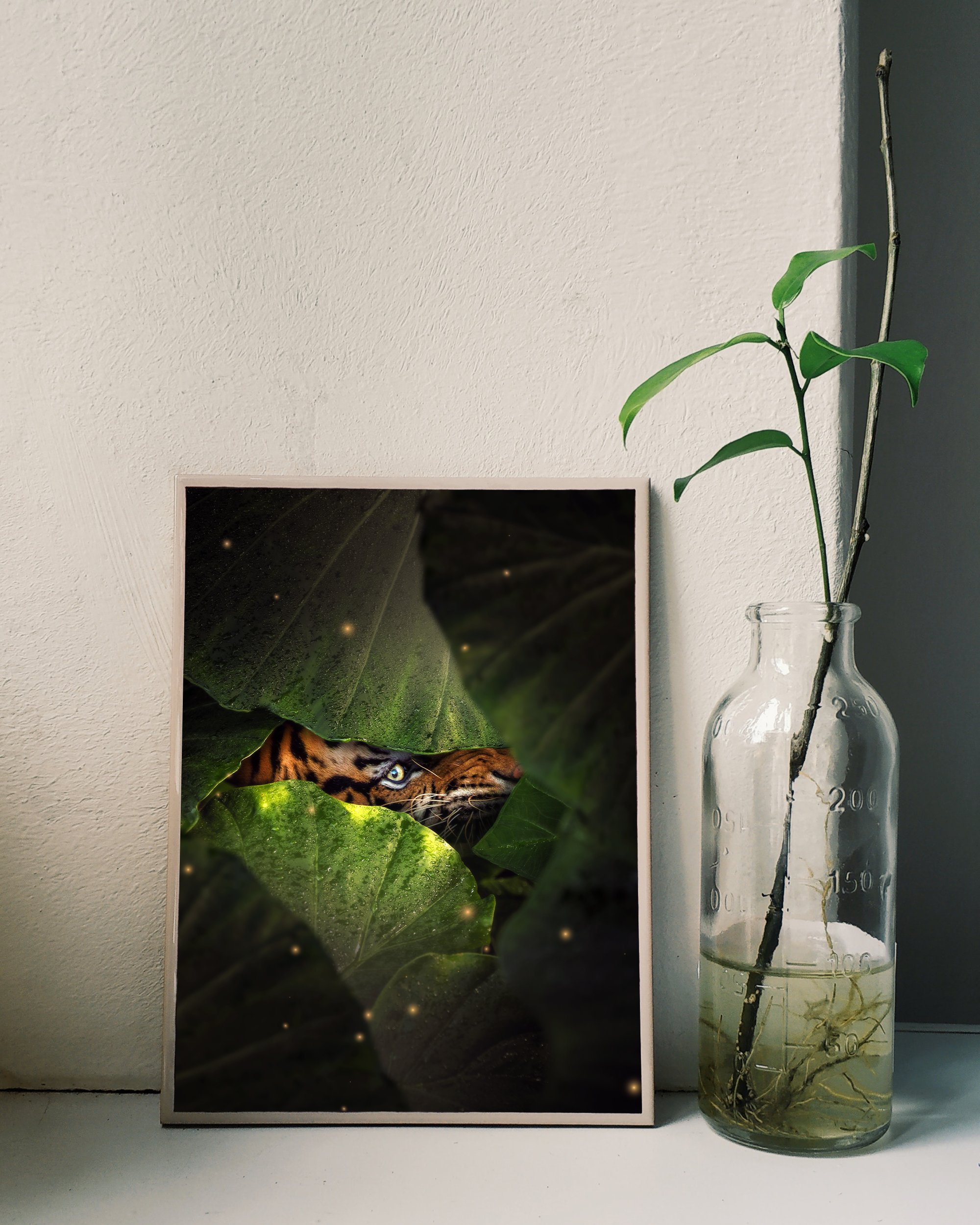 What the Jungle Hides framed wall art mockup 3 – OgruStudios digital art print